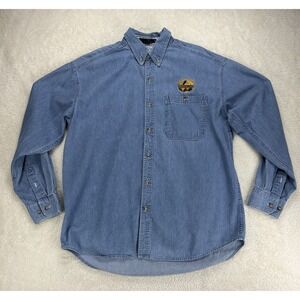 I'm One In A Million Jesus Is Lord Denim Shirt Mens Medium Luna Pier Long Sleeve